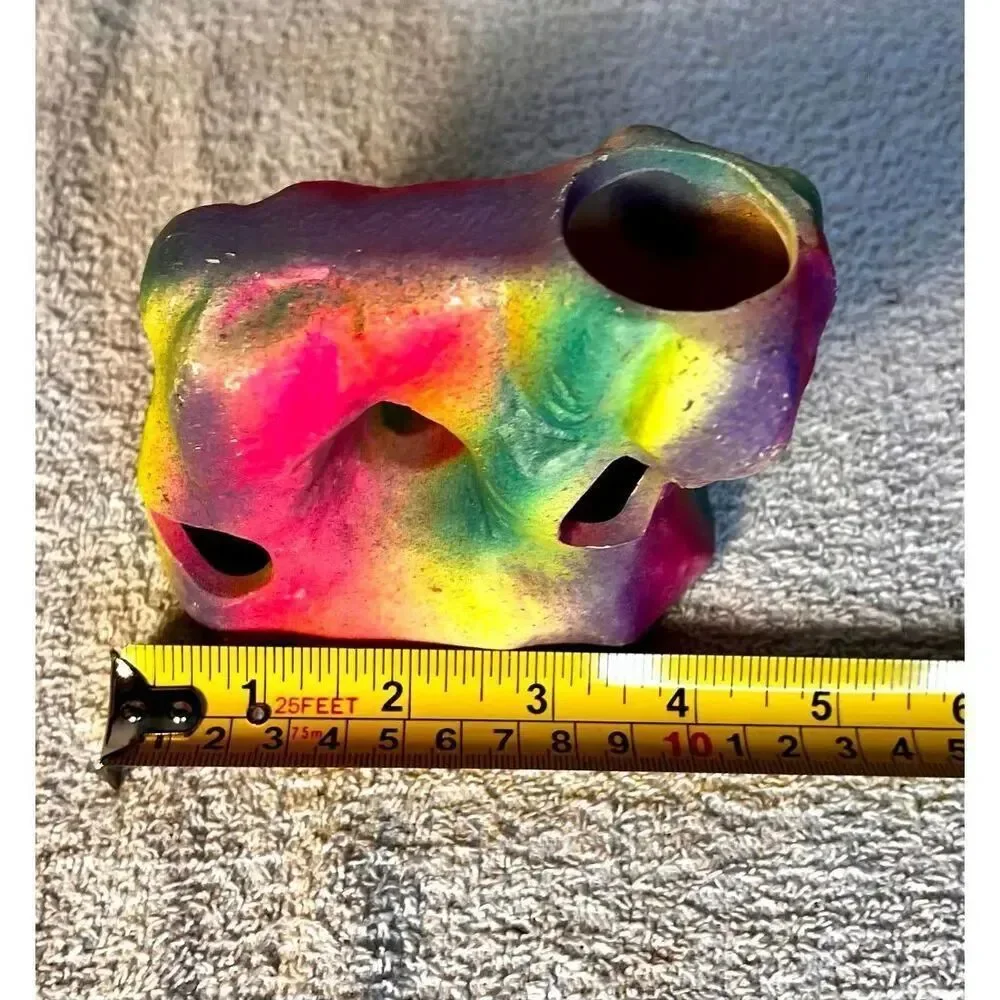 Vintage Neon Colors Ceramic Fish Aquarium Decoration, Swim Through Tower